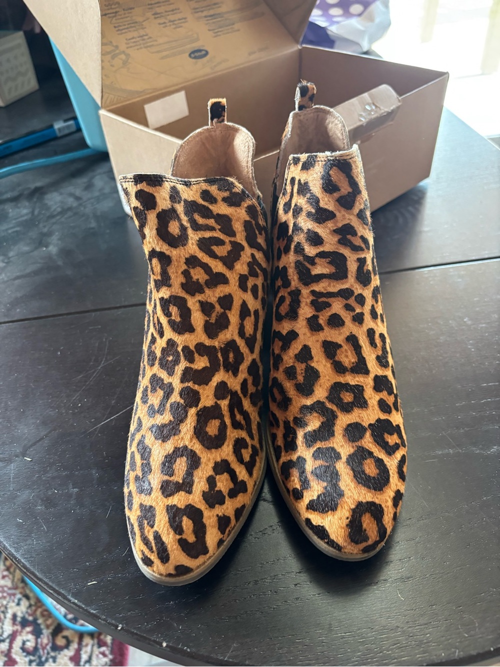 Leopard Print Women’s Ankle Boots - Slip-On Chelsea style bootie